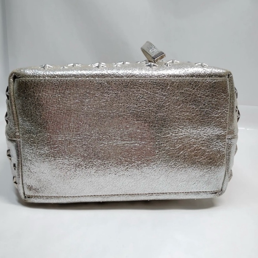 Jimmy Choo ~ Sophia metallic silver leather tote bag with star studs - Picture 6 of 6